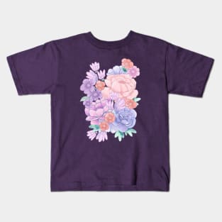 90s Watercolor Floral Overload Kids T-Shirt